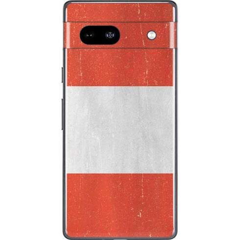 Peru Flag Distressed Google Pixel 7a Skin